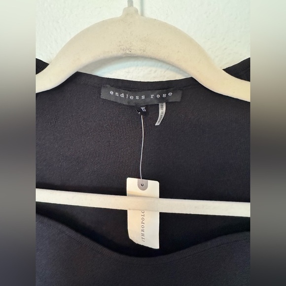 NEW Endless Rose Embellished Floral Sequin Sweater Anthropologie Black XS NWT - Picture 6 of 10